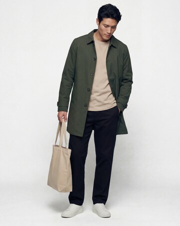 Khaki Mac With Tab Cuff Detail