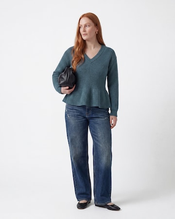 V Neck Peplum Jumper
