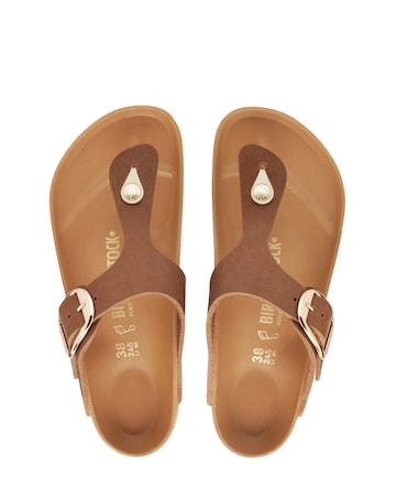Birkenstock Gizeh Cognac Oiled Leather Big Buckle Sandals - Standard Fit (D)