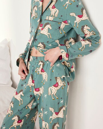Chelsea Peers Classic Long Button Up Pony Pyjama Set