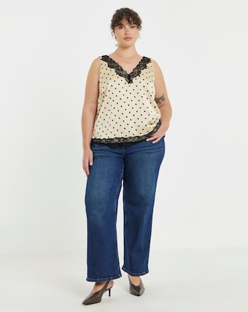 Simply Be Spot Print Lace Trim Cami