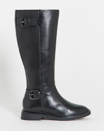 Britt Leather Flat Knee High Boots - Extra Wide Fit (EEE) & Super Curvy Calf