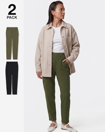 2 Pack Jersey Tapered Leg Trousers