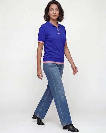 Contrast Short Sleeve Collar Jumper