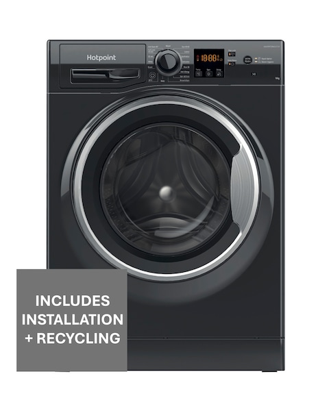 Hotpoint Anti-Stain NSWM 946 BS UK 9kg 1400rpm Washing Machine Black + Install