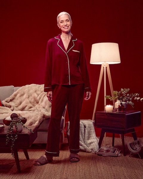Pretty Secrets Soft Revere Pyjama Set Burgundy