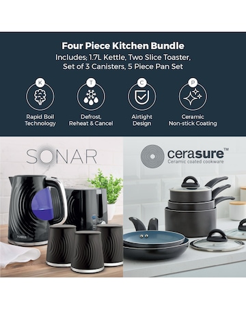 Tower Sonar Kettle, 2 Slice, Canister