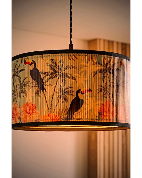 ValueLights Daintree Medium Pastels Bamboo Drum Shade 35cm