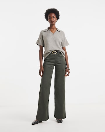 Khaki Wide Leg Jegging