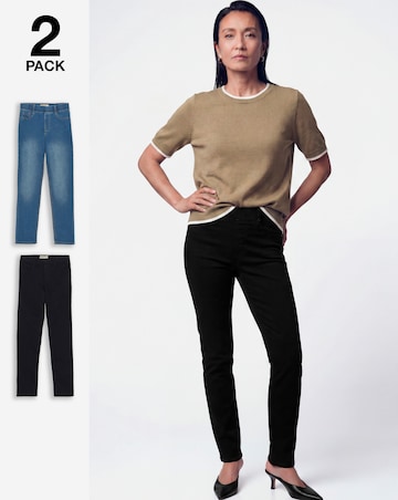 2 Pack Indigo/Black Slim Leg Jeggings