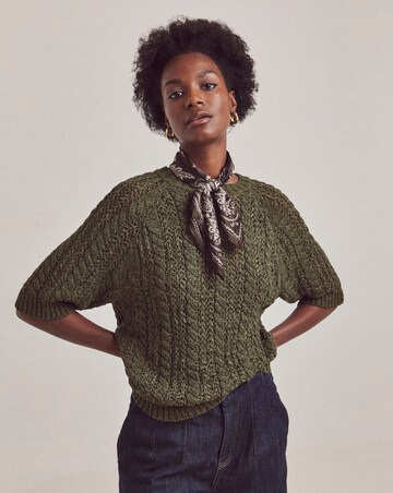 Anthology Khaki Cable Half Sleeve T-shirt