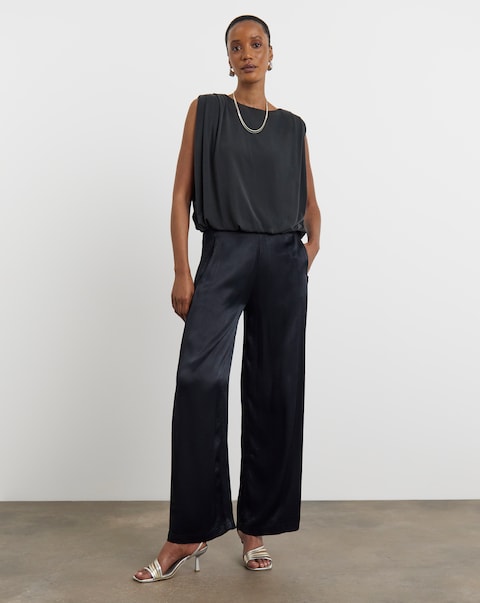 Joanna Hope Hammered Satin Wide Leg Trousers