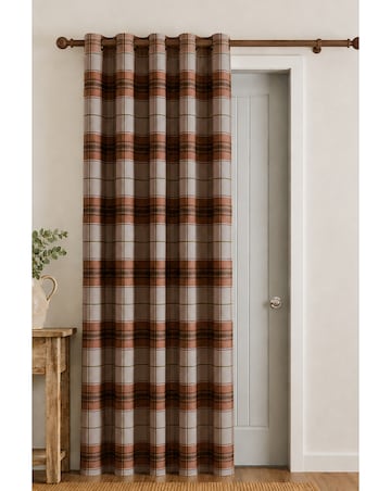 Catherine Lansfield Brushed Woven Glencoe Check Door Curtain