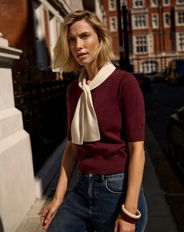 Tie Neck Short Sleeve Jumper