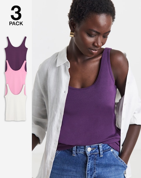 3 Pack Cotton Vests