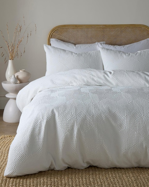 Serene Embossed Geo Duvet Cover Set