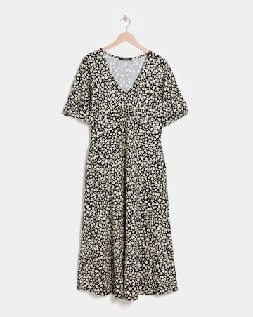 Bubble Sleeve Soft Touch Jersey Dress