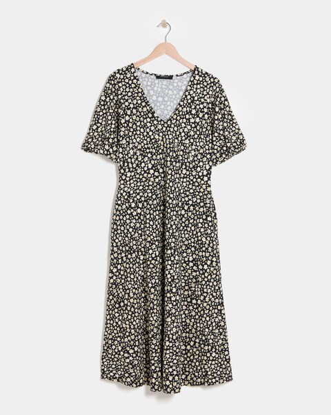 Bubble Sleeve Soft Touch Jersey Dress