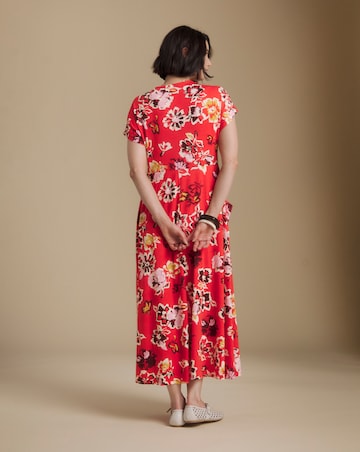 Julipa Printed Pocket Jersey Midi Dress
