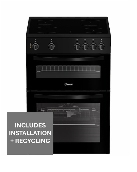 Indesit ITE6VMB 60cm Electric Twin Cooker with Ceramic Hob - Black Installation