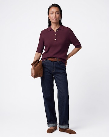 Eversoft Ribbed Henley Collared Jumper