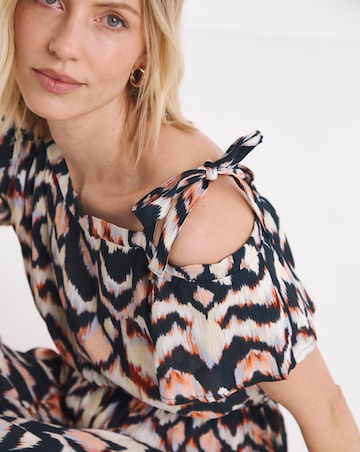 Textured Crinkle Tie Strap Jumpsuit