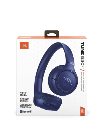JBL Tune 530BT On-Ear Bluetooth Pure Bass Wireless Headphones - Blue