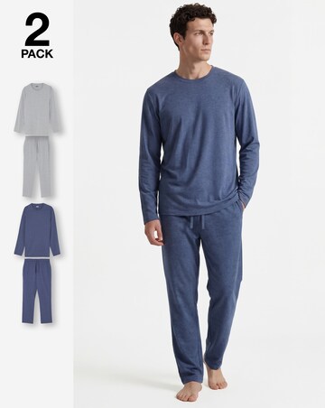 2 Pack Long Sleeve Open Hem PJs