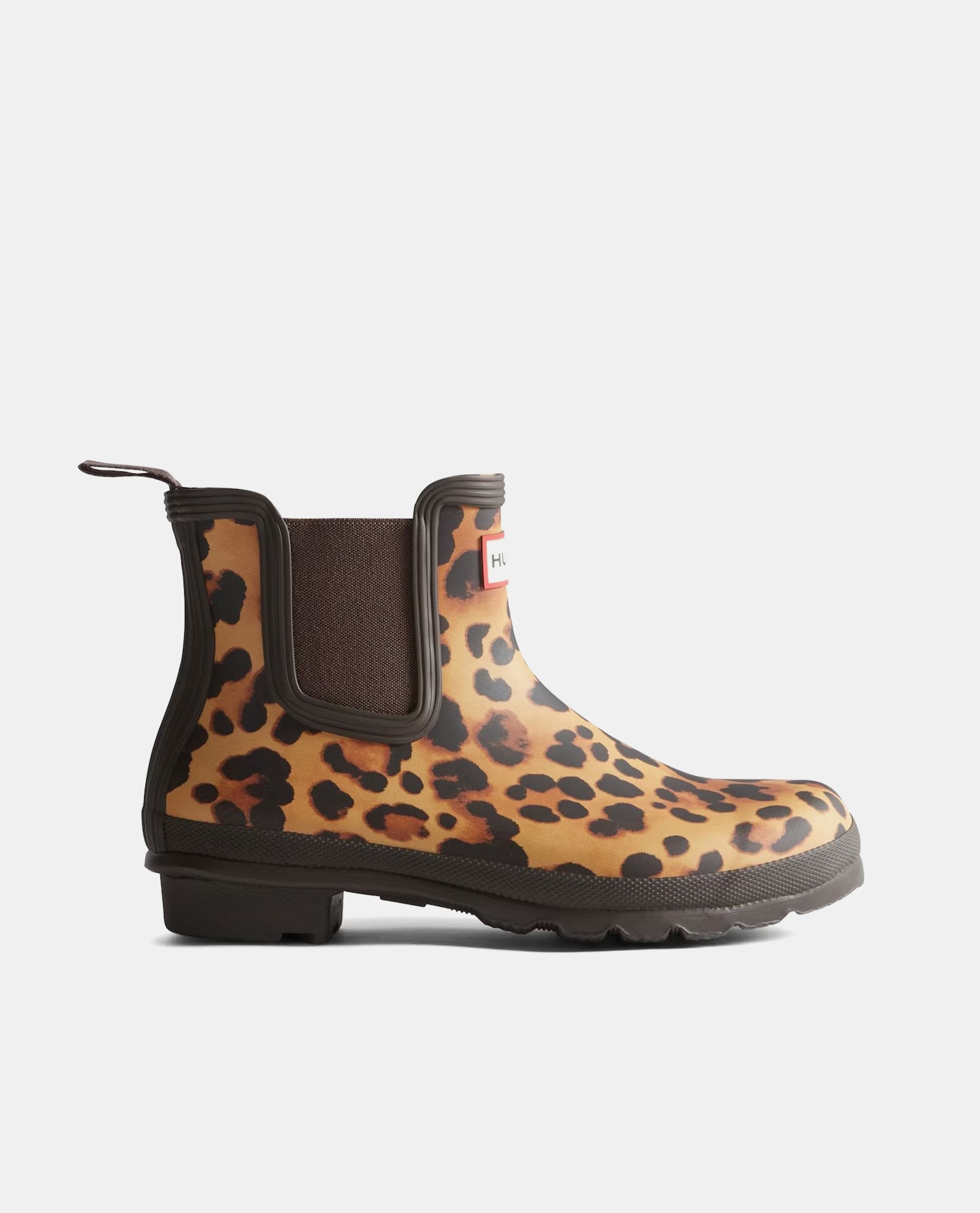 Hunter boots in leopard print