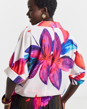 Printed Tie Front Shirt