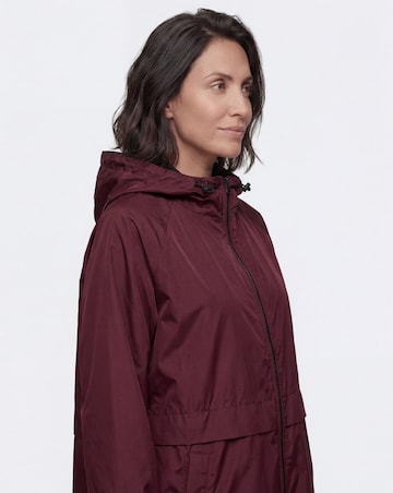 Burgundy Longline Lightweight Hooded Raincoat