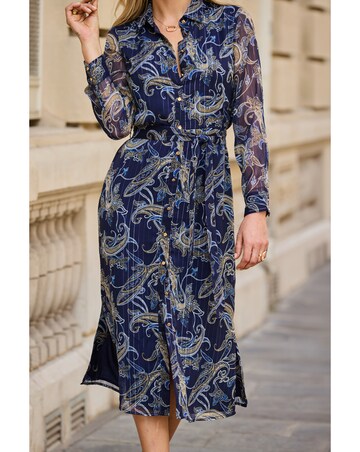 Sosandar Lurex Stripe Shirt Dress