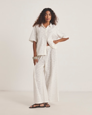 Cotton Lace Shirt and Trouser Beach Co-Ord