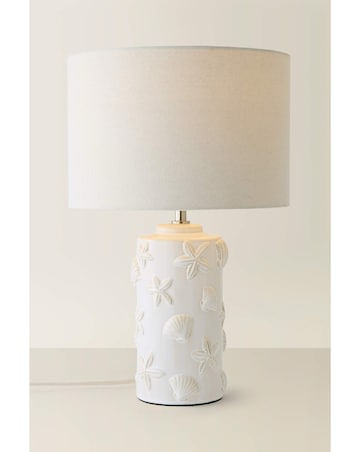 ValueLights Selene Embossed Seashell Table Lamp