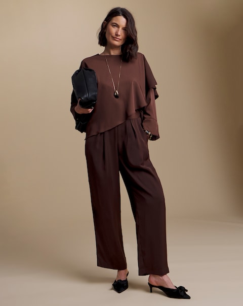 Julipa Satin Straight Leg Trouser