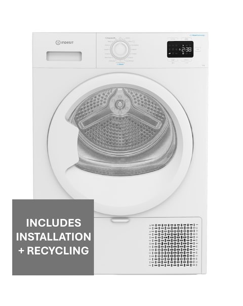 Indesit C YD 92D WW UK 9kg Heat Pump Tumble Dryer White + Install