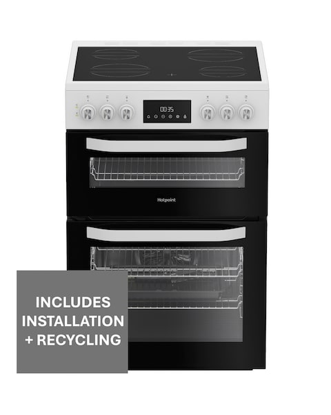 Hotpoint HDE6VDW 60cm Electric Double Cooker with Multiflow Installation