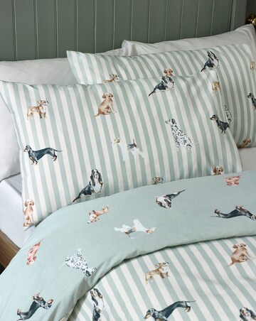 Catherine Lansfield Dog Stripe Duvet Cover Set