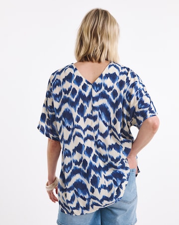 Printed Textured Crinkle Tunic Top