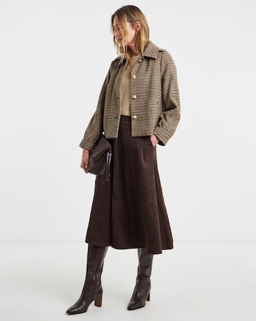 Check Short Button Front Jacket