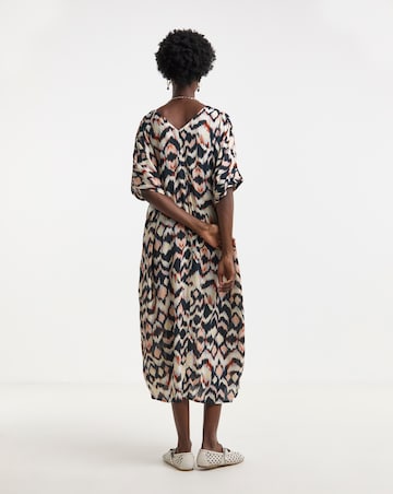 Textured Crinkle Kaftan Overhead Midi Dress