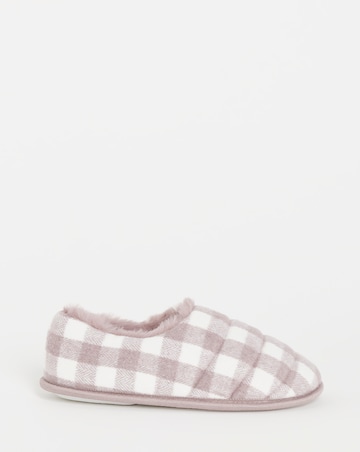 Promise Checkered Full Slippers - Wide Fit (E)