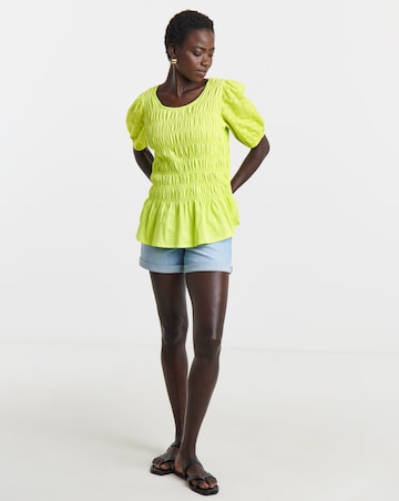 Ruched Broderie Sleeve Top