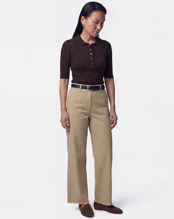 Ribbed Knit Polo Jumper