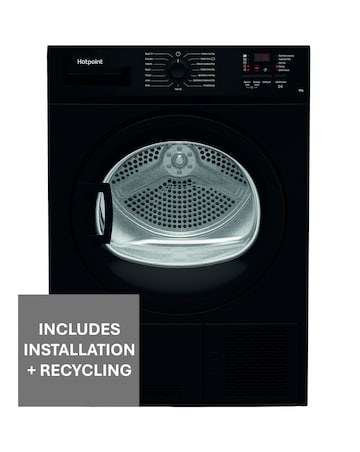 Hotpoint C HD C82 BBGD UK Condenser Tumble Dryer 8kg Black + Install