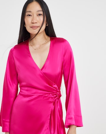 Satin Wrap Dress