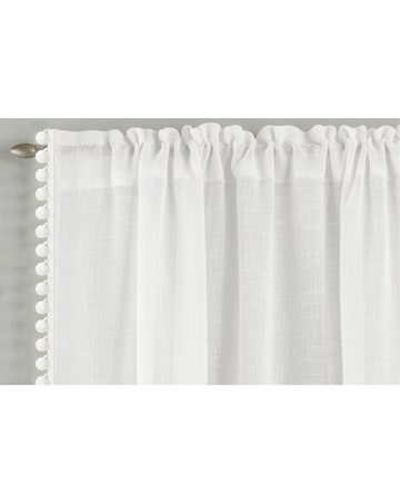Tahiti Pom Pom Linen Look Voile