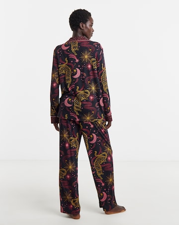 Figleaves Celestial Leopard Contrast Pyjama Set
