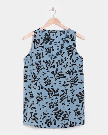 Printed V Neck Woven Vest