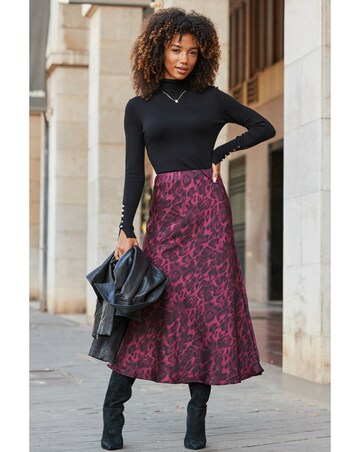 Sosandar Leopard Print Slip Skirt